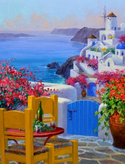 Santorini Overlook by Mikki Senkarik Accent & Decor Tile MSA182AT