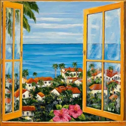 View From Window by Carol Walker Accent and Decor Tile POV-CWA005AT