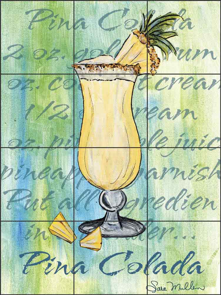 Pina Colada by Sara Mullen Ceramic Tile Mural SM018