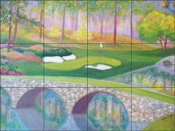 Golf - Augusta, GA by Karen J Lee Ceramic Tile Mural 24" x 18" - KLA016