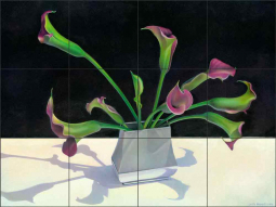 Sunlit Callas 1 by Leslie Macon Ceramic Tile Mural - LMA069