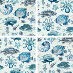 Vintage Sea Life by Andrea Haase Ceramic Accent & Decor Tile Set OB-HAA-ATSet2