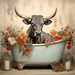 Playful Animal Bath Art by Lazar Studio Ceramic Accent & Decor Tile OB-LAZ04-73AT