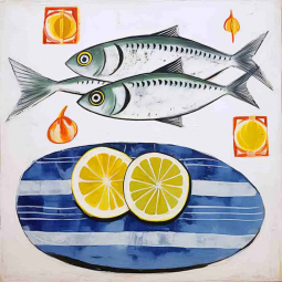 Lemon Splash with Fish Fins 12 by Irena Orlov Ceramic Accent & Decor Tile OB-ORL24802-13AT