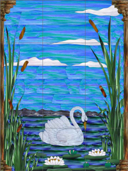 Swan by Paned Expressions Ceramic Tile Mural OB-PES07