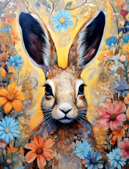 Doe in the Marigolds by Ray Powers Ceramic Accent & Decor Tile OB-RPA1178AT