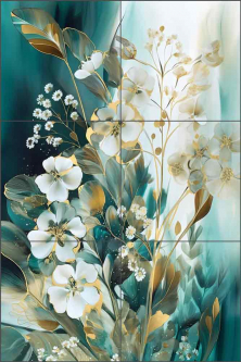 Jade Garden 2 by Ray Powers Ceramic Tile Mural OB-RPA160