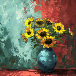 A Sunflower Bouquet by Ray Powers Ceramic Accent & Decor Tile OB-RPA2292aAT