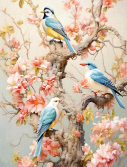 Chinese Songbirds 1 by Ray Powers Ceramic Accent & Decor Tile OB-RPA246AT