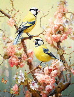 Chinese Songbirds 2 by Ray Powers Ceramic Accent & Decor Tile OB-RPA247AT