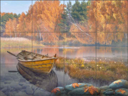 Aquatic Pondering 7 by Steve Hunziker Ceramic Tile Mural OB-SH1124