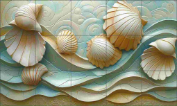 Ocean View, Seven by Steve Hunziker Ceramic Tile Mural OB-SH1856