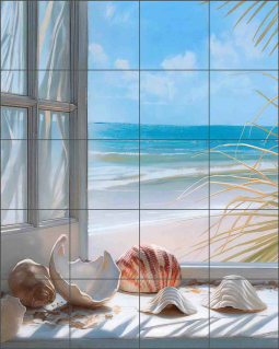 Shell After Life by Steve Hunziker Ceramic Tile Mural OB-SH1883a