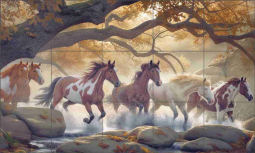 Unbridled, Nine by Steve Hunziker Ceramic Tile Mural OB-SH1992