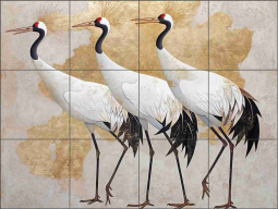 Crane Style, One by Steve Hunziker Ceramic Tile Mural OB-SH2010