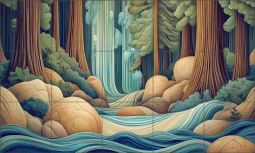 Surreal Redwood by Steve Hunziker Ceramic Tile Mural OB-SH2063