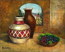 Pottery II by Angelica Di Chiara Ceramic Tile Mural ADCH012