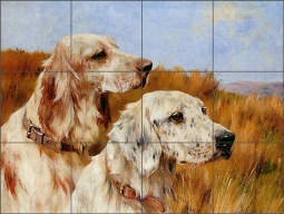 Two Setters by Arthur Wardle Ceramic Tile Mural AW004
