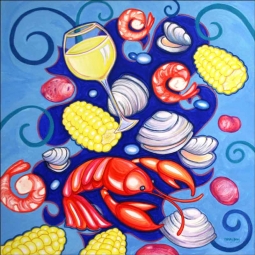 Clam Bake by Nancy Jacey Ceramic Accent & Decor Tile - CPA-NJ17069AT