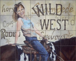 Wild West by Debbie Hughbanks Ceramic Tile Mural - DHA014
