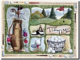Jensen Golf Sports Ceramic Tile Mural 24" x 18" - DJ032