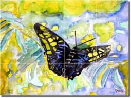 McCrea Abstract Butterfly Ceramic Tile Mural 24" x 18" - DMA032