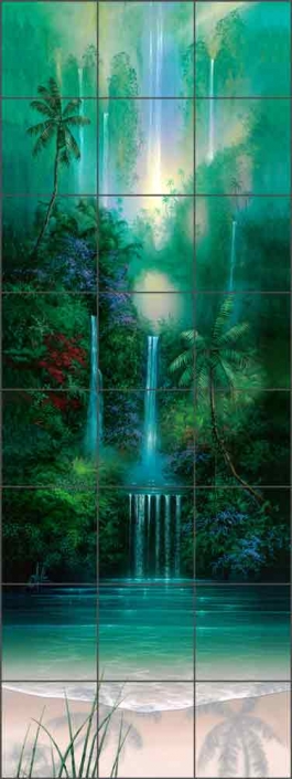 Beautiful waterfalls Tile orders Mural