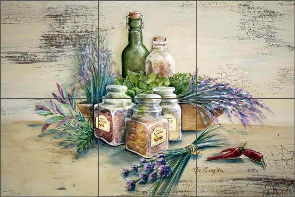 Spice of Life by Rita Broughton Ceramic Tile Mural EC-RB002: Artwork On  Tile Fine Art Tile Murals and Accents