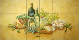 Tuscan Bounty by Rita Broughton Ceramic Tile Mural - EC-RB003