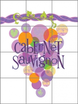 Cabernet Sauvignon by Joan Chamberlain Ceramic Tile Mural - JC5-008
