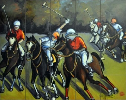 The Sport of Kings by Jann Harrison Ceramic Tile Mural JHA014