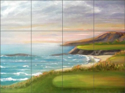Golf - Pacific Coastal by Karen J Lee Ceramic Tile Mural