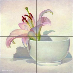 Remember the Lilies by Leslie Macon Ceramic Tile Mural LMA027