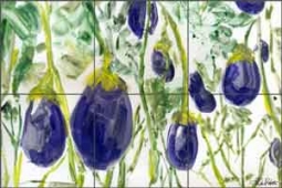 Fresh Eggplant by LuAnn Roberto Ceramic Tile Mural - LRA008