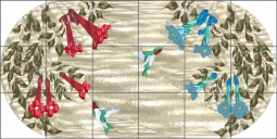Trumpet Vines by Paned Expressions Ceramic Tile Mural OB-PES89