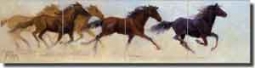 Rey Horses Equine Glass Tile Mural 24" x 6" - RW-JRA001