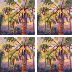 Palm King by Nanette Oleson Ceramic Accent & Decor Tile Set - RW-NO011AT