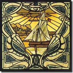 Sailboat Nautical Ceramic Accent Tile - SGD080