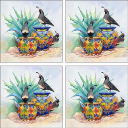 Garden Lookout by Susan Libby Ceramic Accent & Decor Tile Set - SLA012AT