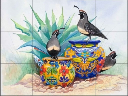 Garden Lookout by Susan Libby Ceramic Tile Mural - SLA012