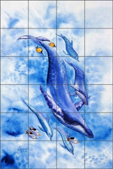 Sea Ballet by Susan Libby Glass Wall & Floor Tile Mural - SLA017