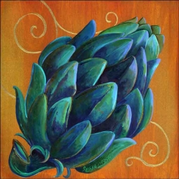Artichoke Beauty by Susan Libby Ceramic Accent Tile - SLA041AT