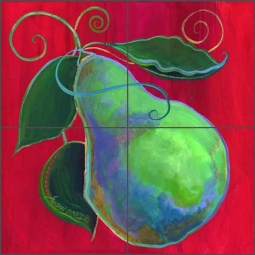 Spring Pear by Susan Libby Ceramic Tile Mural SLA054