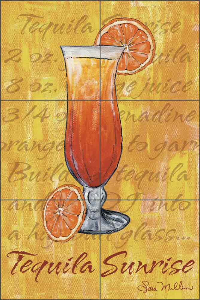 Tequila Sunrise by Sara Mullen Ceramic Tile Mural SM020