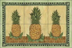 Pineapple II by Sara Mullen Ceramic Tile Mural - SM040