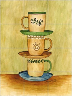 Coffee Time by Sara Mullen Ceramic Tile Mural - SM050