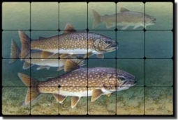 Fishing: Artwork On Tile - Fine Art Tile Murals and Accents
